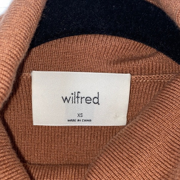 Wilfred Women's Tan Rebecca Turtleneck cropped Sweater Merino wool Size XS - Picture 8 of 13